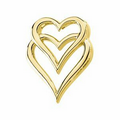 14K Yellow Double Heart Pendant Slide